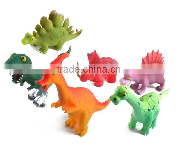 6pcs 10 inch cartoon vinyl soft plastic dinosaur toys
