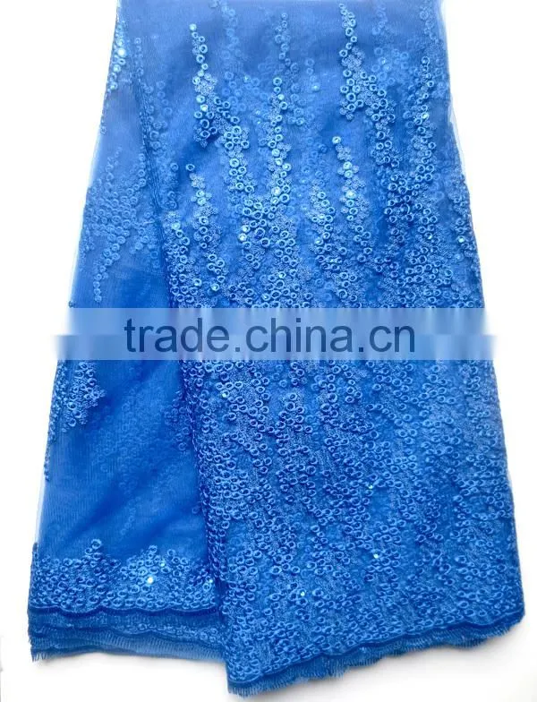 2015 fushia french lace with sequins for lady cotton french net lace