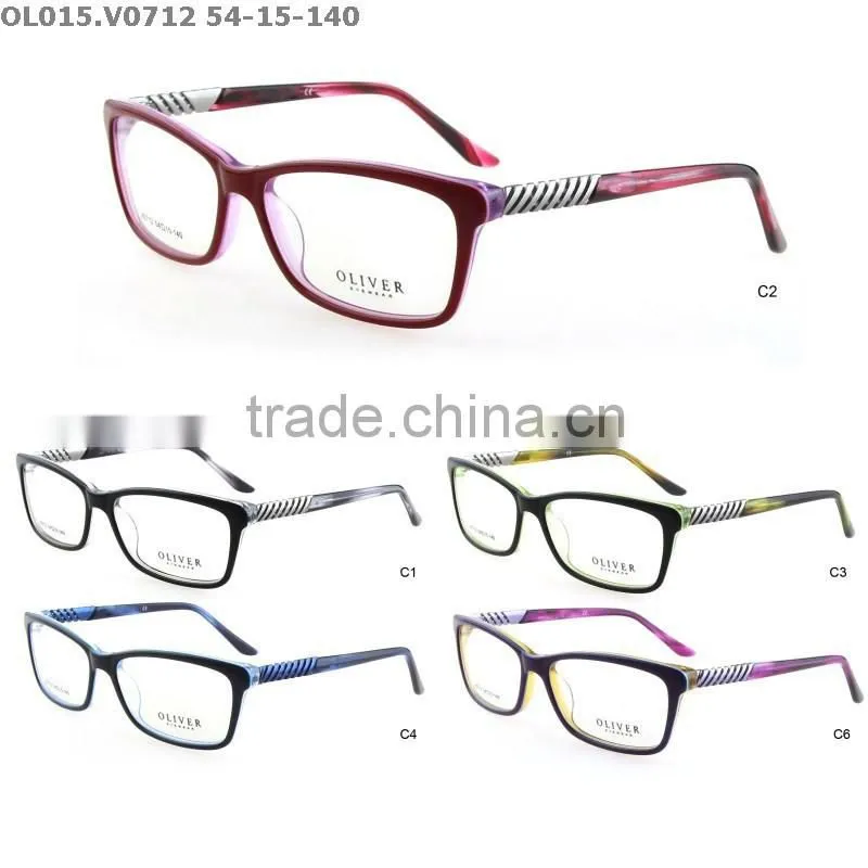 fashion glasses frame, acetate eyewear with subtle metal decorations