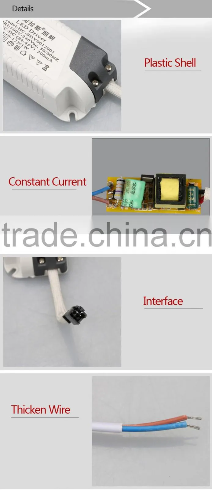 AC100-240V Constant Current Power Supply 300mA LED Driver