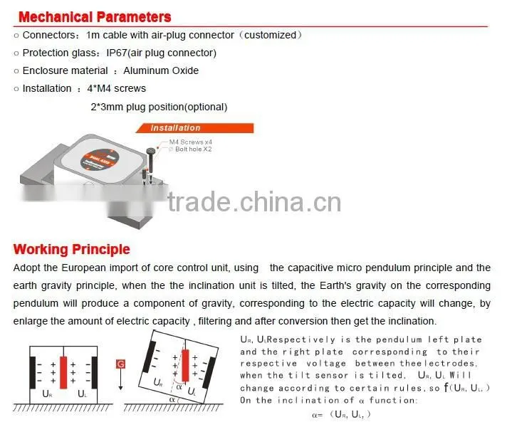 ACA616T Ultra Precision Single axis Slope Meter With Digital Output (RS232/RS485/TTL Optional) High Resolution 0.001deg