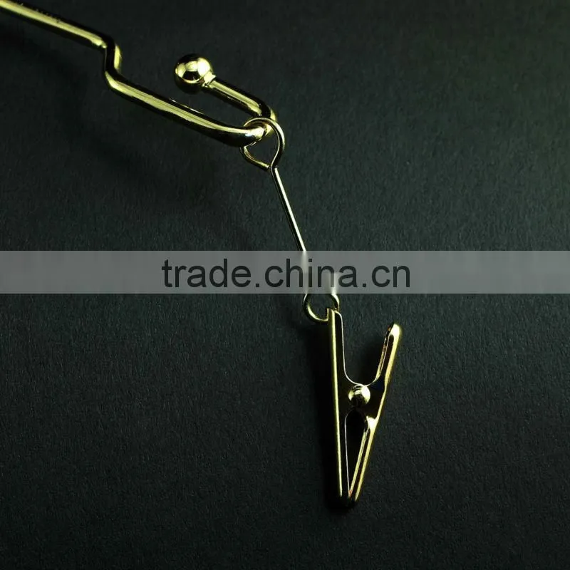 Golden Girly Lingerie Hanger with Clips for Clothing Manufacturer