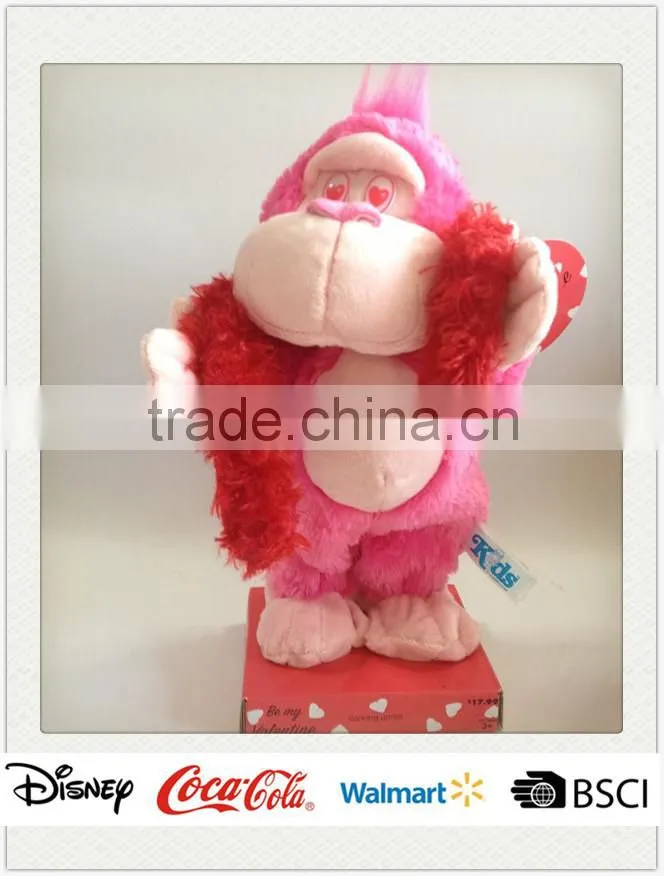 Valentine Gift Dancing and Music Plush Stuffed Red Monkey Toy