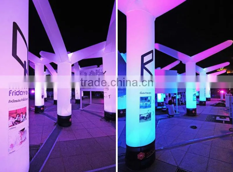 hot sale wedding stage decoration inflatable light column with LED / inflatable led pillar light for sale