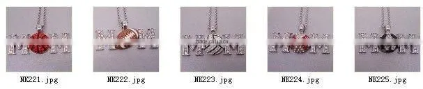 Rhinestone Volleyball Necklace and Earring Set