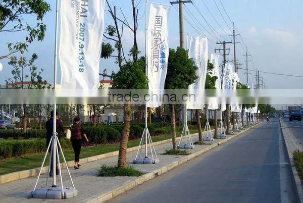 5m telescopic guide flagpole, Outdoor flagpole lighting, flagpole base
