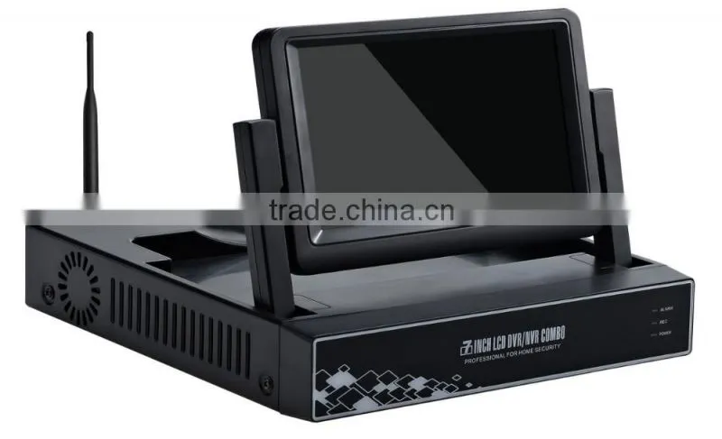 1.3MP IP camera 4ch wifi all-in one NVR 7 inch monitor wireless nvr kit