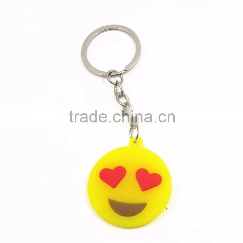 Heart Shaped Soft PVC Metal Key ring Wholesale Rubber 2d Keychain