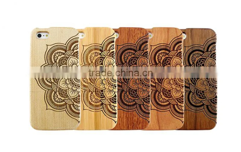 Mandala Flower Design Engraved Double Sided Bulk Case For iPhone 5/5S