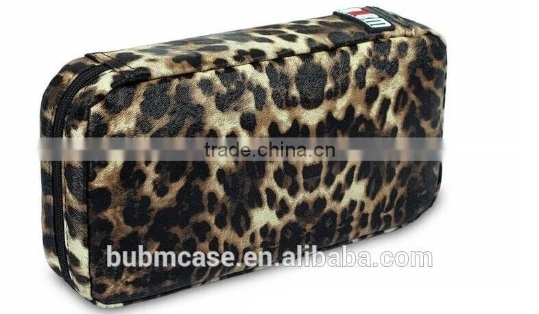 Fashion 64 Capacity Leopard Grain PU Leather Cover CD DVD Bag CD DVD Storage Bag Car Disc Case