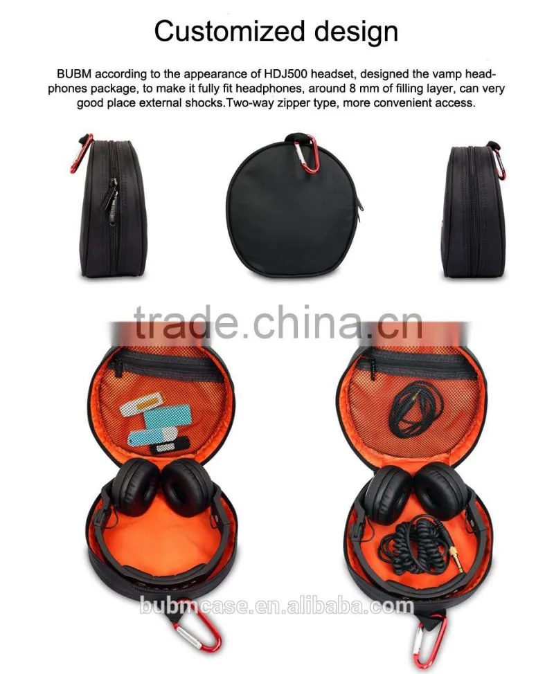HDJ500 BUBM Round Professional DJ Controller Earphone Black Nylon Bag