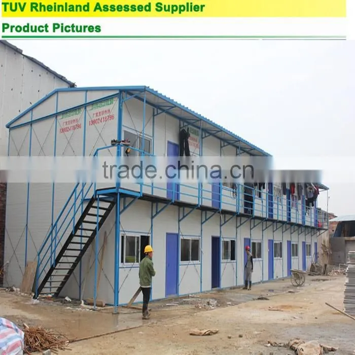 two-storey sandwich panel light steel low cost prefab houses made in china
