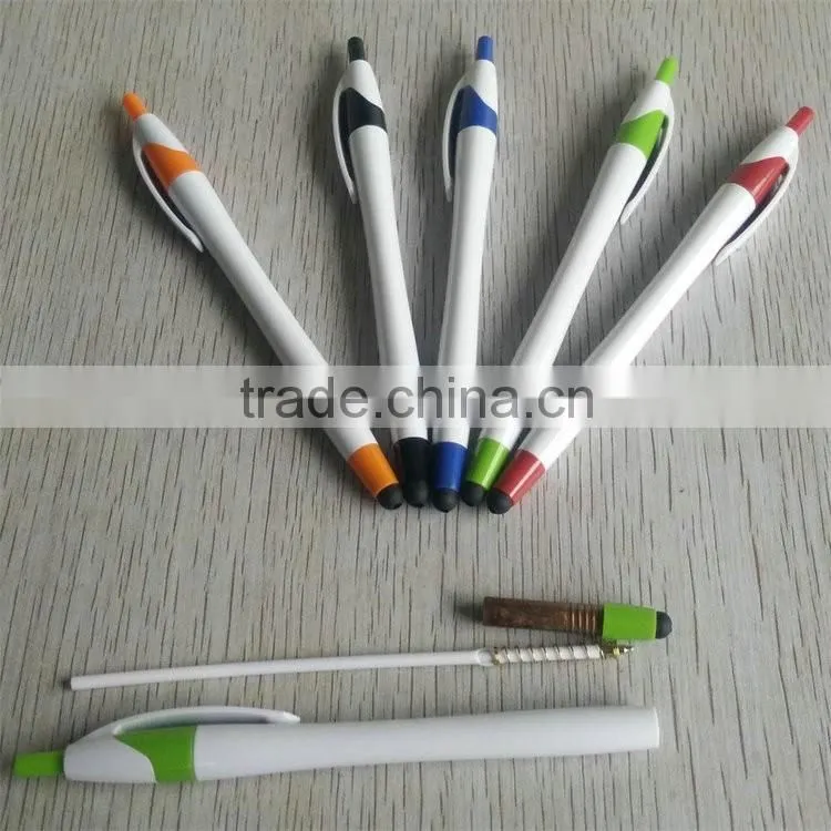 Hot sale products White solid color barrel and clip high sensitive stylus pen