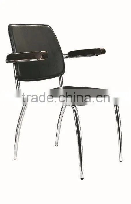 Simple oak wood metal stackable pvc chair AH-43