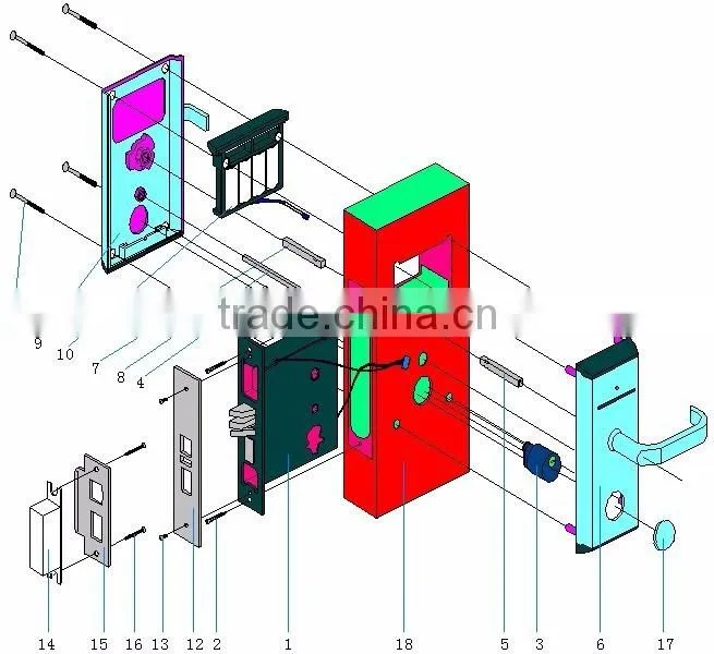RFID card hotel lock with Pro usb card system