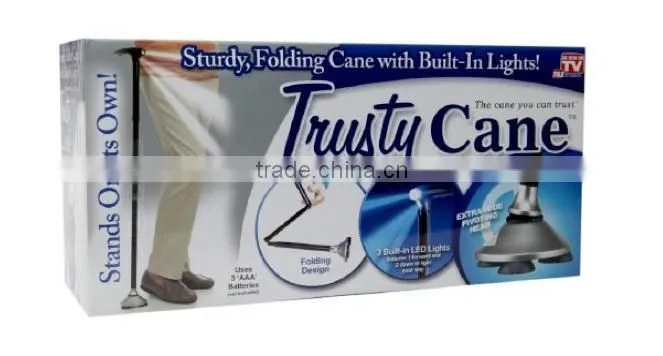 folding walking stick with led lights