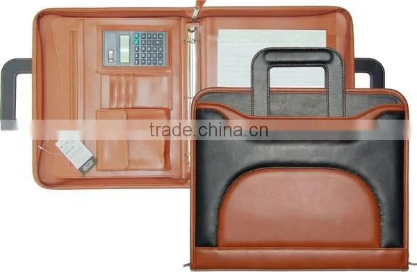 Boshiho Document Holder with Calculator Portfolio Zip pu