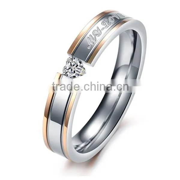 Titanium Steel Couple's MY LOVE Letter Rings Design