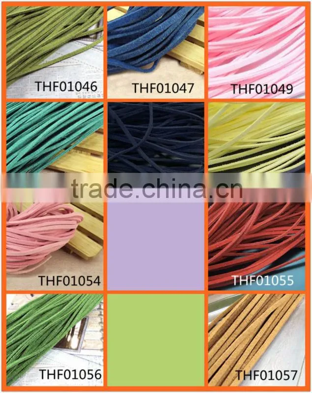Cord ,faux suede lace, mixed colors, 2.5x1.5mm.factory price,wholesale cheap ,diy jewelry making