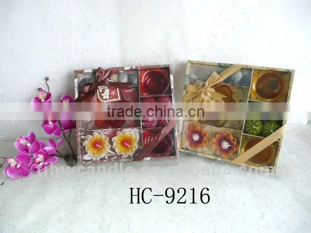 floating flowers candle with candle holder gift set