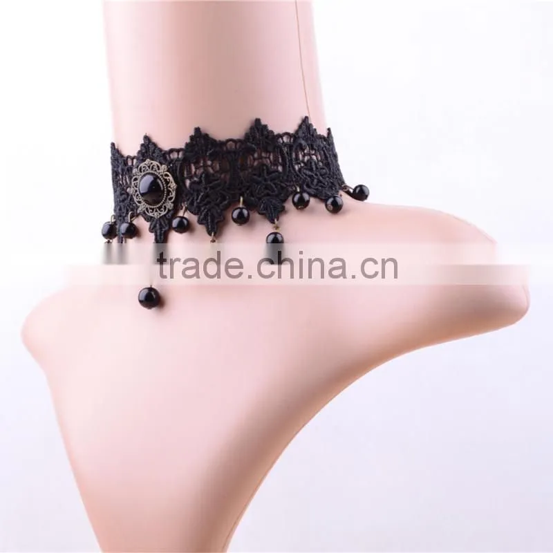 Black pearl Lace Choker Necklace Gothic Retro choker