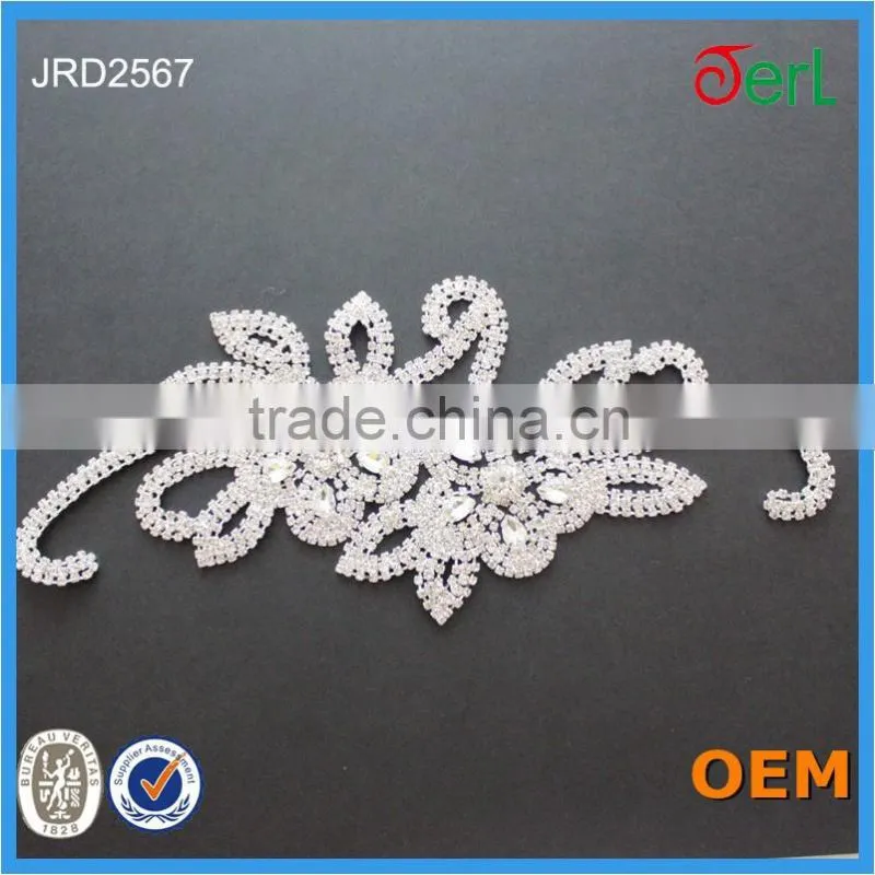 Hot sale cheap crystal applique for wedding rhinestone applique