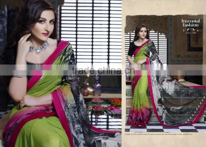 Designer Shiffon Lehenga Style Sarees