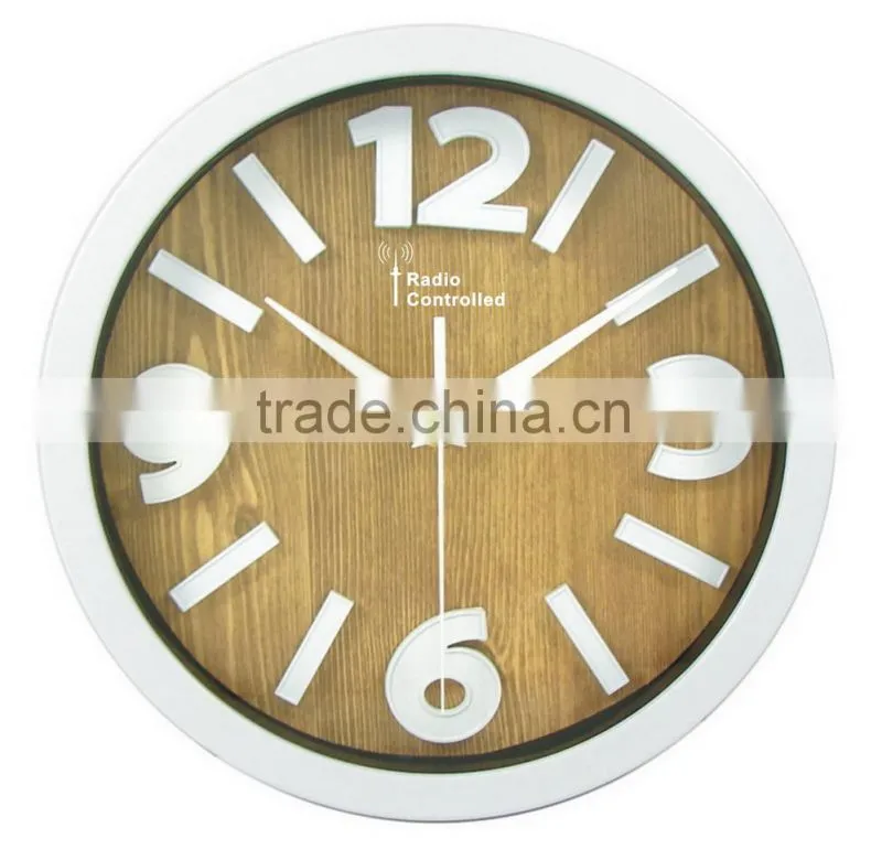 3D effection wall clock/Colorful face wall clock/simple design for wholesale