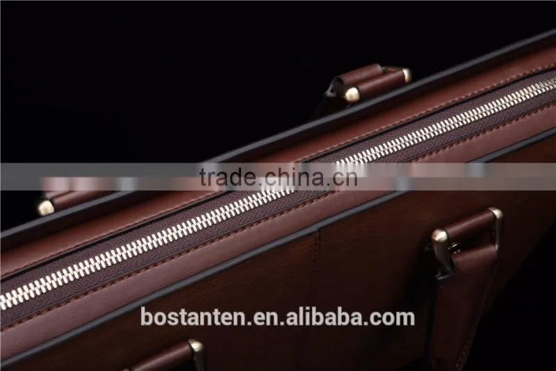 business brown leather men briefcase messenger hand bags fashion