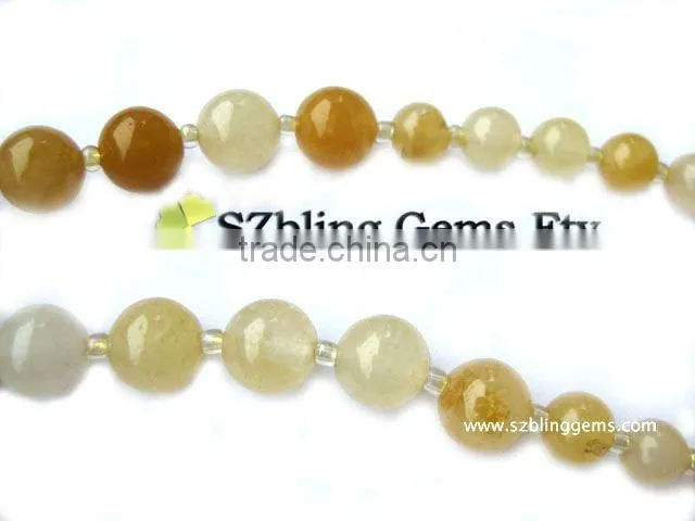 Cheap women's jewerly yellow jasper stone necklace