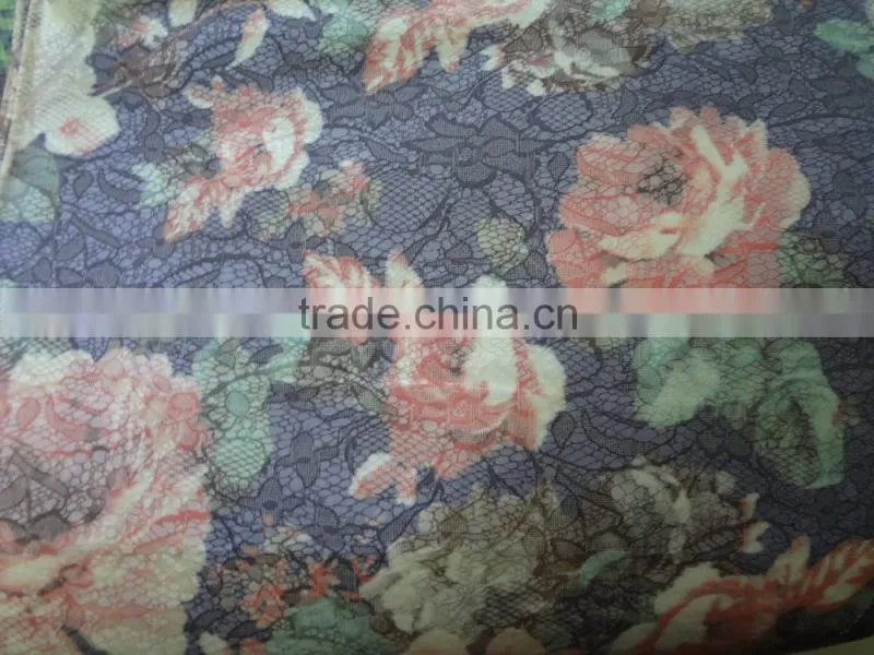 2016 wax printing spandex denim fabric for ladies legging