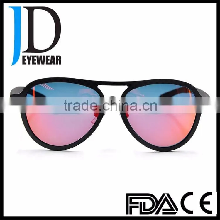 Latest Fashion Flat Top Aviator Carbon Fiber Sunglasses