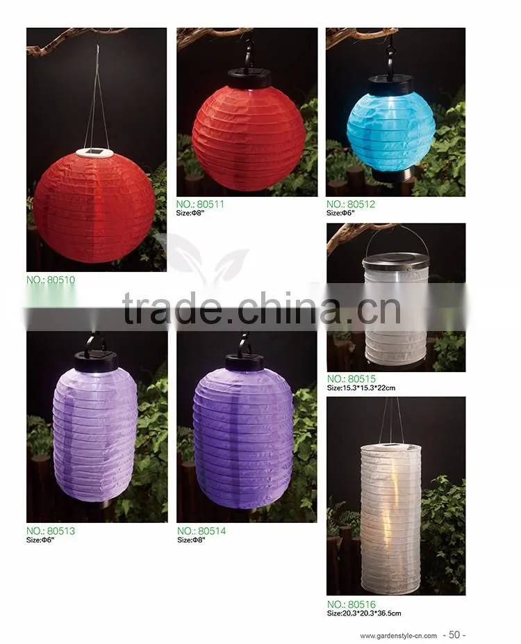 traditional red paper lantern outdoor garden solar pathway led hanging light