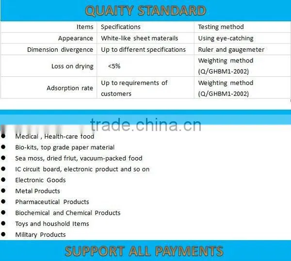 Tyvek Water moisture drying agent for Hot sale