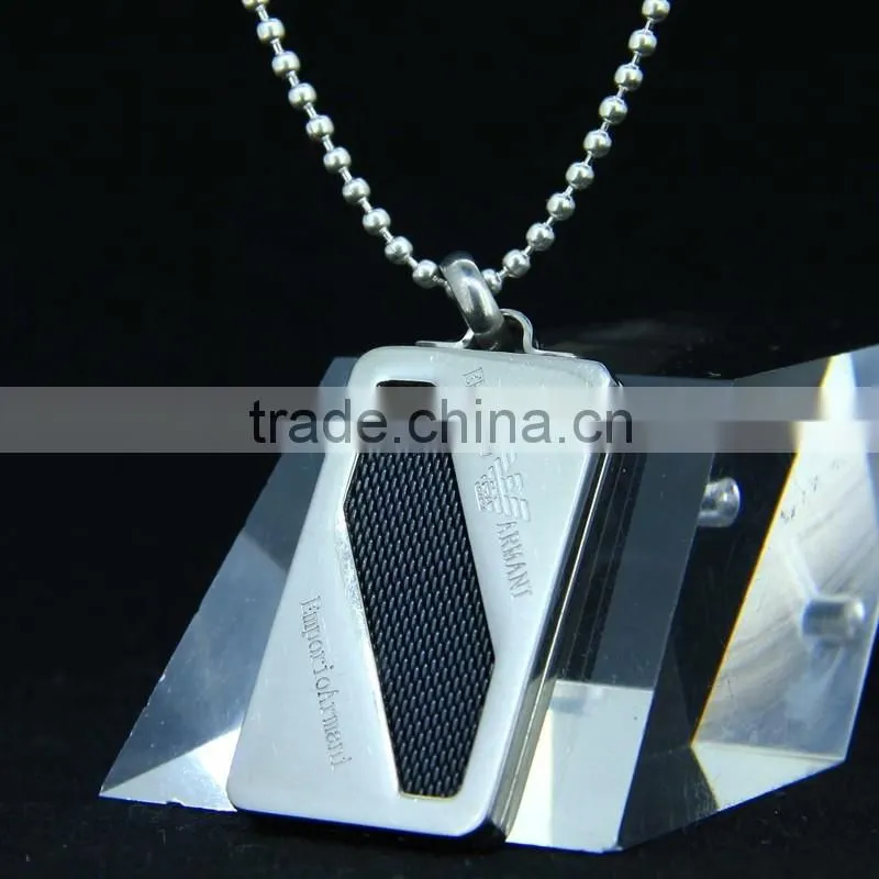 100% Authentic Material Black Tag Pendant Necklace For Man