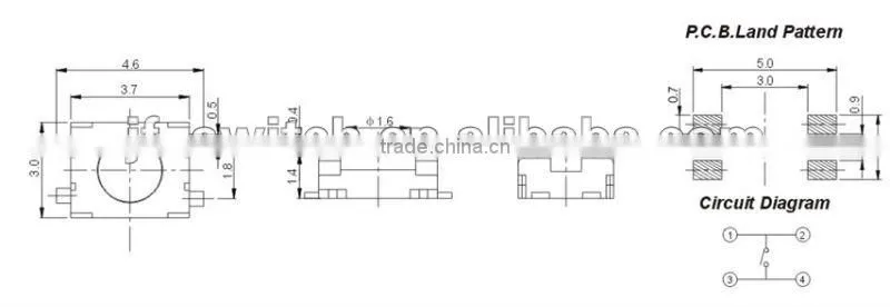 2 pin tact switch ts-1116