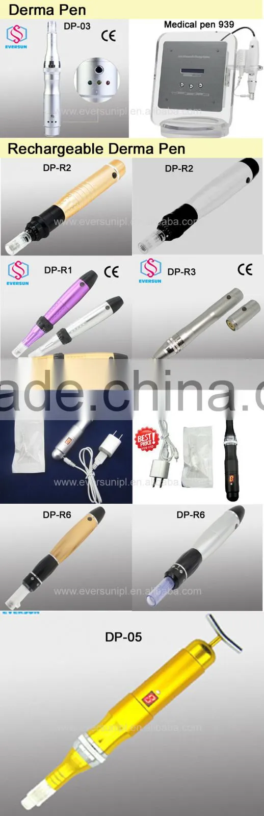 rechargeable and wireless stamp micro needling autamatic meso dermapen for intraplan from evesun derma meso pen