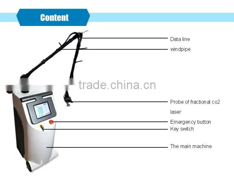 2016 New vertical laser machine with fractional laser co2 facial treatment