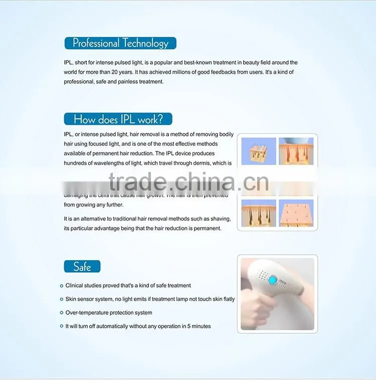 CE RoHS PSE REACH approved home use IPL beauty device with permanent results
