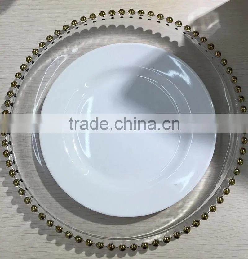 wholesale fancy dishes silver gold glass dish plate