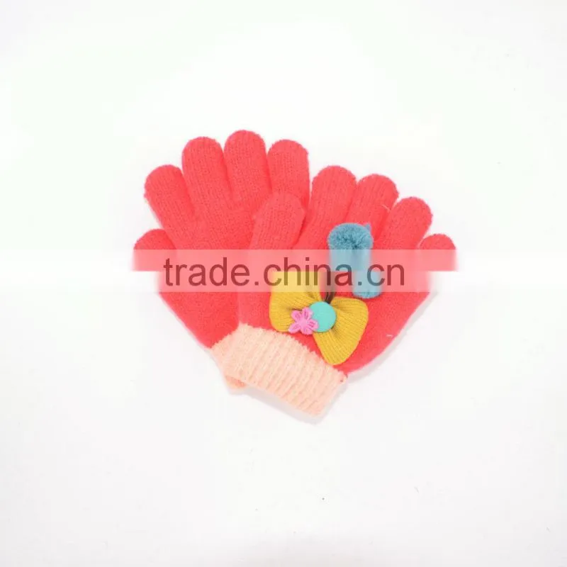 winter warm girl's knit gloves