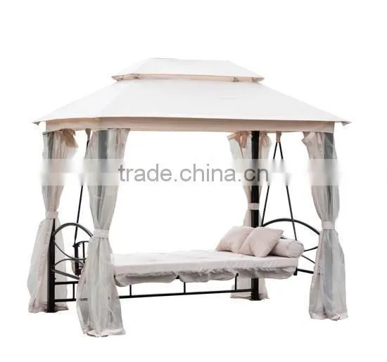 Outdoor 3 Person Patio Daybed Canopy Gazebo Swing