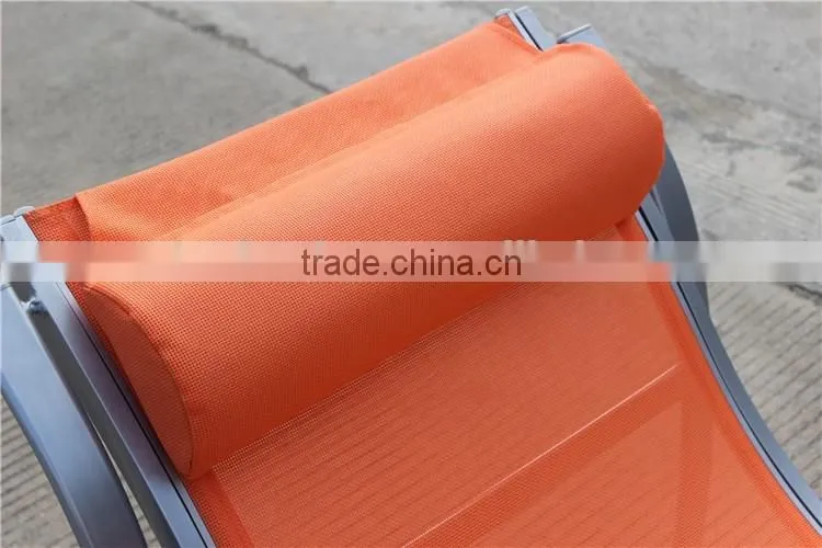 Modern Poolside Aluminum Frame Mesh Sun Lounger
