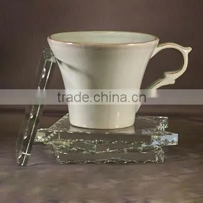 square glass cup coaster