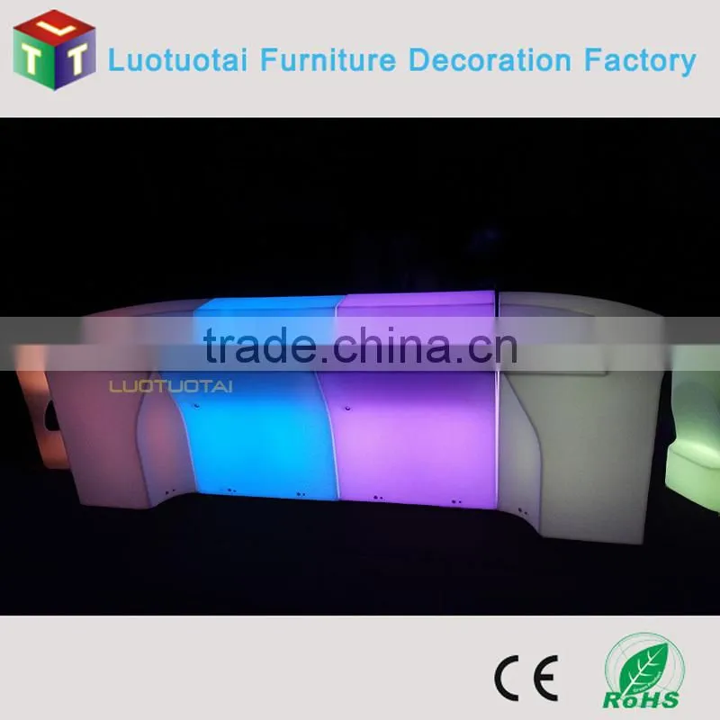 PE plastic/remote control/RGBW glow bar furniture/event nightclub LED Bar Counter