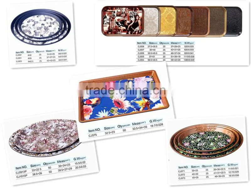 Serving Tray Sets, Round/Square Melamine Tray for European Market