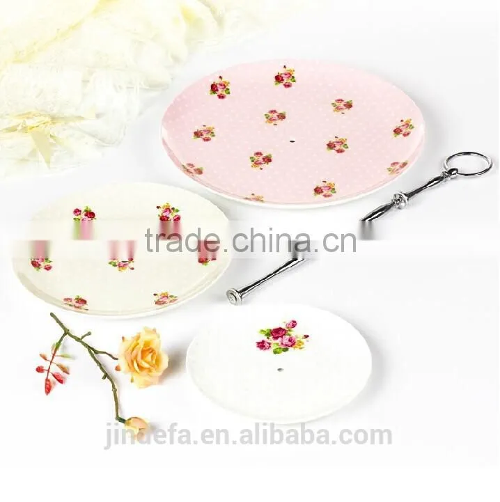 ceramic 3-layer cake plate