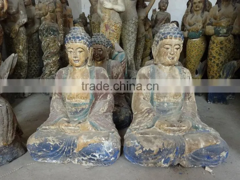 The Virgin hug with The son of God antique imitation wooden statue