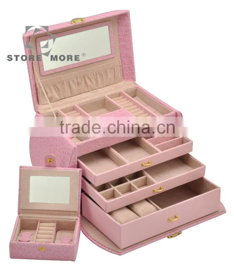 Colorful Crocodile Leather Jewel Box