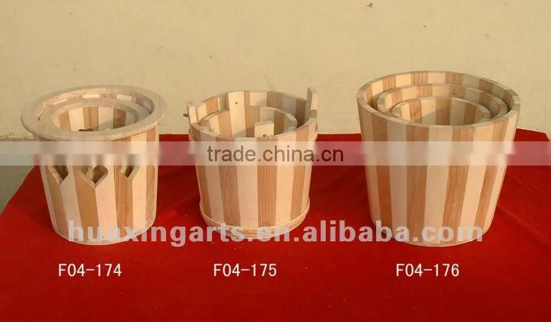 small cheap wooden bucket for decoration